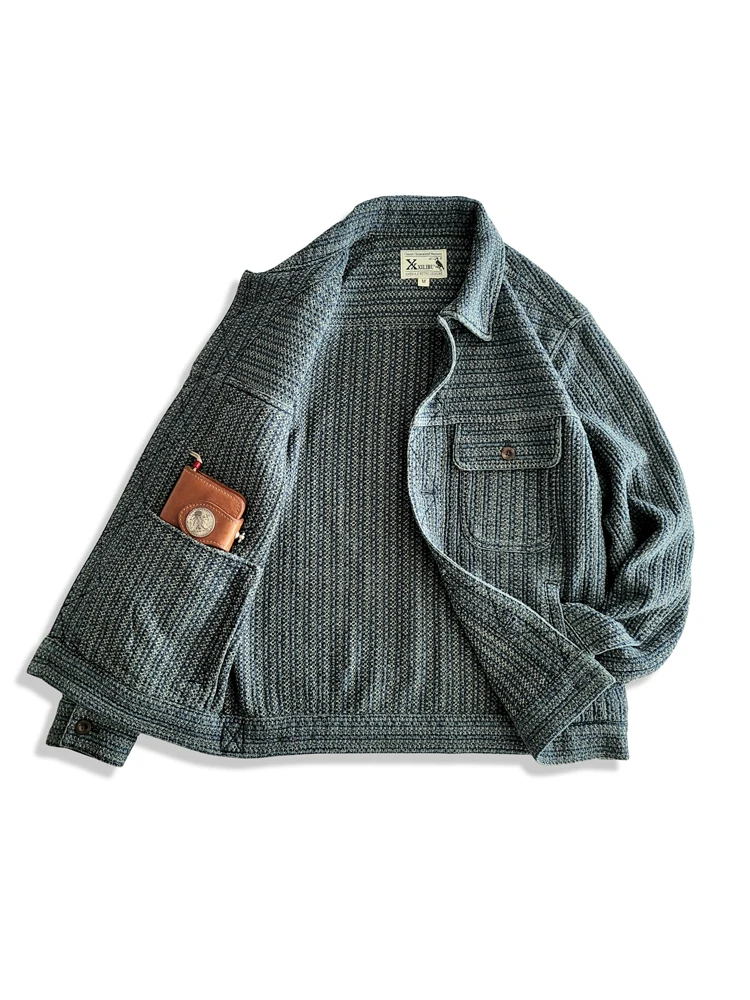 Japan Lifestyle And Culture - Amekaji Giyim Erkekler Petek Çizgili Denim