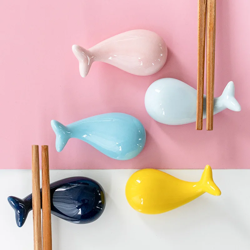 Chopstick Rest Ceramic - Sevimli balık çubuklarını dinlenme yemek masası