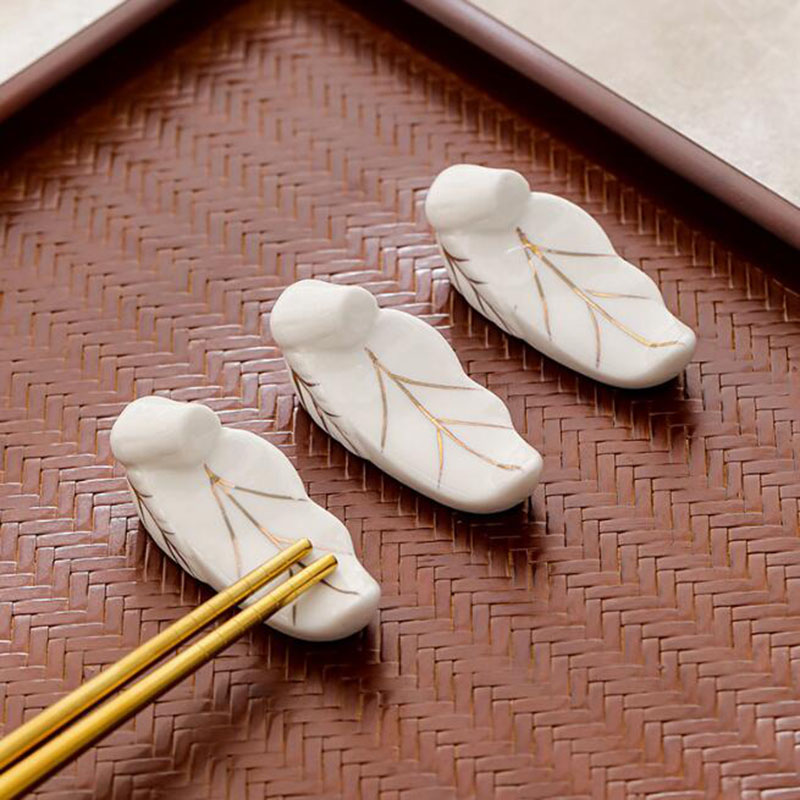 Chopstick Rest Ceramic - 3 adet/takım japon tarzı seramik yaprak