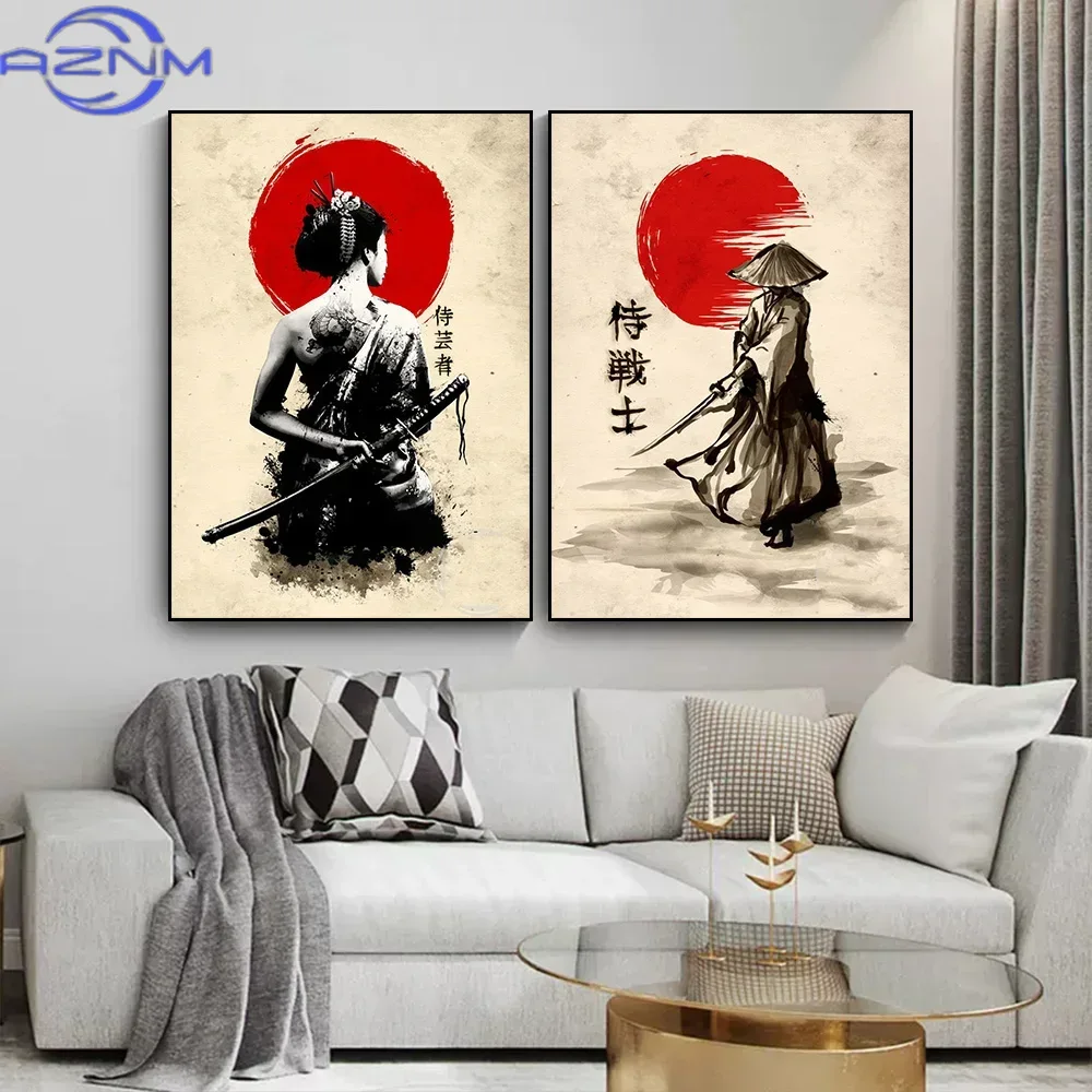 AZNM tuval boyama japon samura - Japanese Lifestyle In Japanese incelemesi ve fiyatı